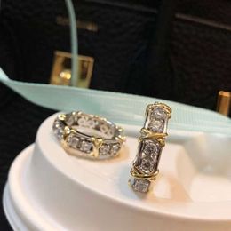10A Cluster Rings Bague de luxe Marque Designer S925 Sterling Silver Cross Finger pour les femmes Bijoux de mode