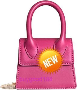 10a délicat de luxe de luxe Jaq sac à main sac à main sac à main sac à bandoulière avec chaîne en cuir rose foncé