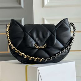 10A Diseñador 19 bolso canal empalme de moda Cadena mujer bolso de lujo Recién lanzado media luna hobo Bolsa de axila calidad Cuero suave Ocio Bolso de hombro