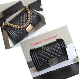 10A Bolso de diseñador Bolsos cruzados Bolso de mensajero de cuero de moda superior Bolsos para mujer Bolso de lujo Bolso de hombro de 25 cm Bolso Bolsos de lujo Bolso cruzado Caviar con caja