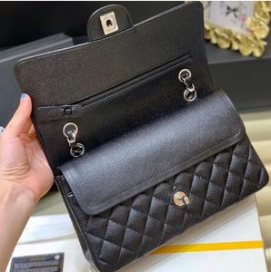 10A Sac de designer Qualité miroir Jumbo Double Flap Sac Luxe 23cm 25cm 30cm Véritable Cuir Caviar Lambskin Classique Tout Noir Sac à main matelassé avec boîte 2024