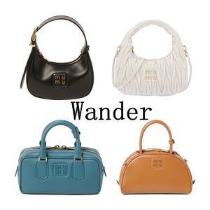 10A Sac de designer Qualité miroir Miui Wander Arcadie Bowling Même sacs Luxurys Sac à main Femmes Hommes Embrayage Sac à bandoulière Hobo Cross Body Fourre-tout Demi-Lune Selle Boston Sac