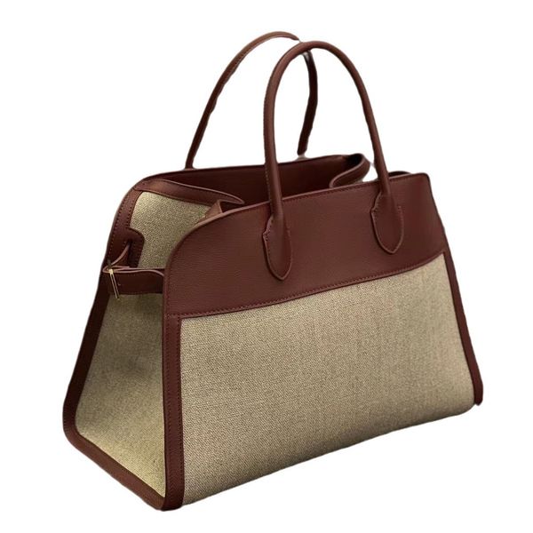 10a designer sac fourre-tout sac de banlieue sac designer bandoulière pur chanvre veau sac à main 38cm simple tout porter grand sac bandoulière fourre-tout sac shopping sac avec boîte