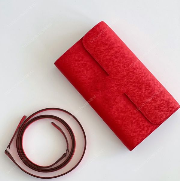 10A sac de designer Portefeuilles Titulaires mini sac à bandoulière sacs de luxe 20CM esopm Véritable pochette de designer en cuir Long portefeuille rouge Emballage de boîte-cadeau pince à billets femme