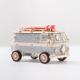 Sac de créateur 10A avec sac de bus rose d'emballage complet avec une planche de surf sur le toit quatre boîtes à roues rotatives