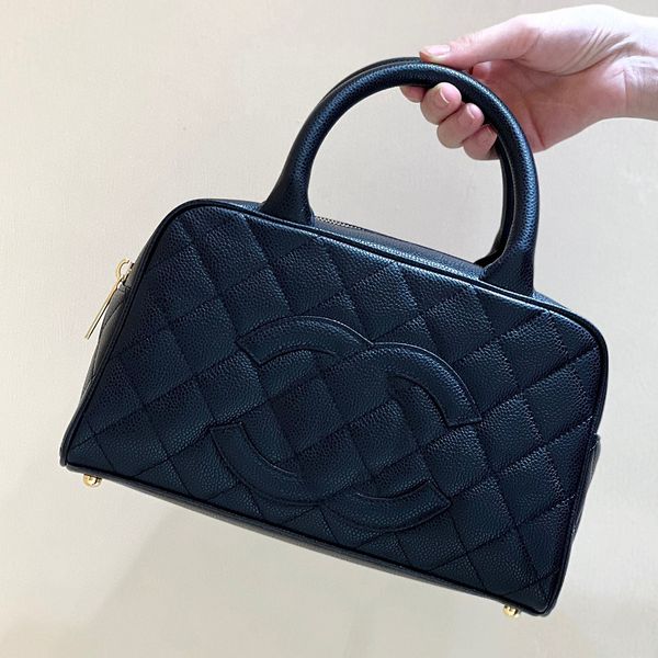 10A Bolsos de diseñador VintageP Hilton Bag Haas Caviar Bolso Moda Clásico Calidad superior Lujo Por encargo Cuadrado Enrejado Bolso de cuero genuino para mujer Bolso de muñeca