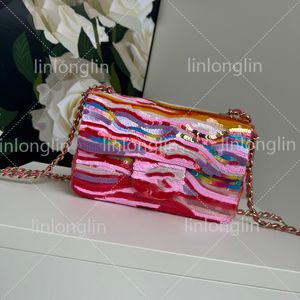 10a ontwerper flip pailletten tas echte lederen bead tablet schoudertas lady lady crossbody tas regenboog top kwaliteit banen pailletten nieuwe dame bakken bling handtassen portemonnees