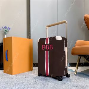 10A Designer luggage Personalized Initial stripe pattern Classic luggage Fashion unisex Luggage Rod Rotary universal wheel tweed suitcase