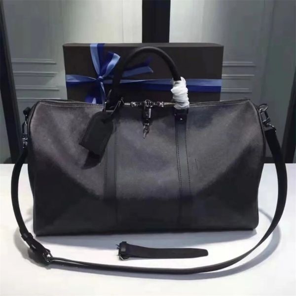 10A Diseñador de lujo Bolsa de lona Clásico 45 50 55 Equipaje de viaje para hombres Cuero real Mujeres de calidad superior Totes cruzados Bolsos de hombro Bolsos para mujer para hombre 5 colores