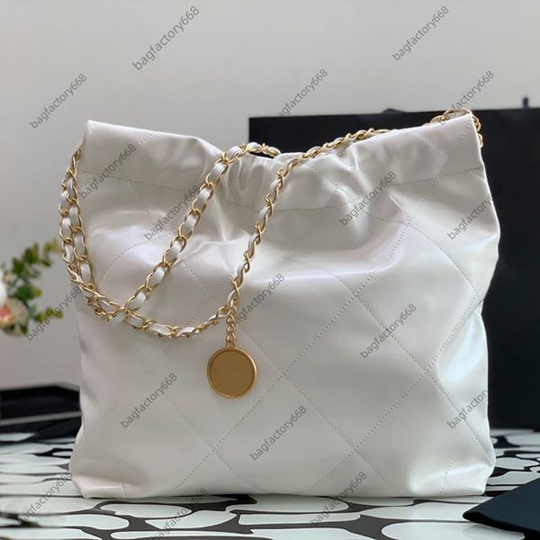 10A Diseñador de lujo Bolsos de hombro famosos Mujeres Compras Bolso Hobo Cuero liso Cruz Cuerpo Embrague Bolsas de basura Cadena de picnic Totes Monedero Bolso de regalo Bolsillo abierto blanco