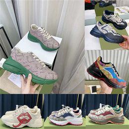 10A Designer Sneakers Rhyton Schoenen Beige Heren Schoenen Veelkleurige Sneaker Vintage Luxe Chaussures Dames Casual Schoenen