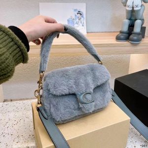 10A Designer Tabby Sacs à bandoulière Luxurys Oreiller Fuzzy Laine Bandoulière Embrayage Sacs fourre-tout Sacs à main en cuir d'hiver pour femmes Crin de cheval Furry Hobo Pochette Hommes Sac de mode