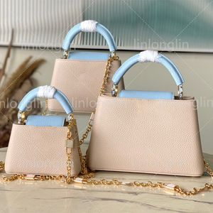 10a diseñador para mujeres bolso bolso de bolso de cuero Totas de lujo de lujo carro de caramelo mini mm blanco blanco rosa color verde rosa genuino 3 tamaño bolsos de metal clásicos carteras