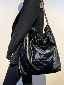 10A Designers Chaîne Sac à bandoulière FEMMES CC 22 SAC Cuir Hobo Grand 42CM Sac à main Sac à provisions Sacs Seau Cuir de veau noir