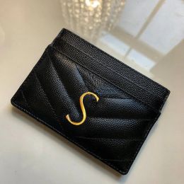 Designers Portefeuilles Femmes Luxe Lambskin Porte-cartes en cuir Porte-monnaie Porte-monnaie Mode Hommes Business Crédit Portefeuille Intérieur Slots Pocket Card Holder avec boîte