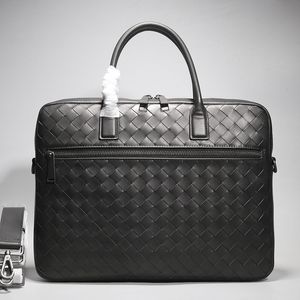 Luxury Men's Leather Briefcase - 10A Brand, Fashionable Minimalist Style, Fits A4 & Laptop, High-End Business Handbag