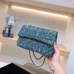 10A Fashion Woolen Designer Lady Crossbody Challe Aberpit Sacs Purse Grid Underarm Designer Chain Bag Sac Chain 220708/220902 Femmes Handb Uieq