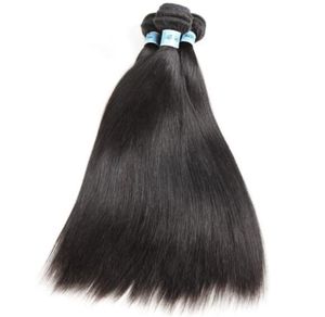 10a Grade Natural Black Couleur silky raide chinois vierge humain bundles de cheveux pour la femme noire