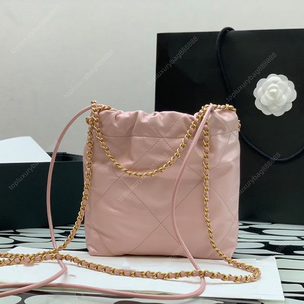 10A haute qualité 22bag mini sac à bandoulière mini sac banane sac à bandoulière design sac à bandoulière 19cm sacs de qualité miroir mode luxes femmes sac rose emballage de boîte cadeau