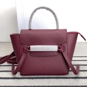 10A Haute Qualité Marque Fourre-Tout Mini Sac Femmes Épaule Berry Violet Sacs Sacs À Main En Cuir Véritable 21cm Designers Ceinture En Cuir De Veau Granulé Pico Sac À Main Livraison gratuite