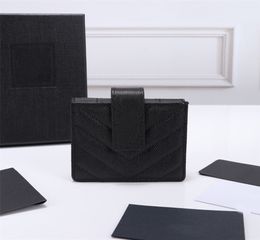 10A Porte-cartes de crédit de haute qualité Accordéon Portefeuille de cartes de crédit Porte-monnaie Marque française Designer Portefeuille Sac à cartes en cuir Mini portefeuille Sac à main Style classique 93