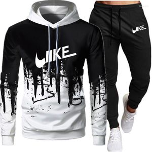 10A Hoge Kwaliteit Designer Heren Tech Fleece Trainingspak 2023 Lente Mannen Pakken Merk Letter Print Mode Sets Casual Trui trainingspak 2 Stuk Hoodies