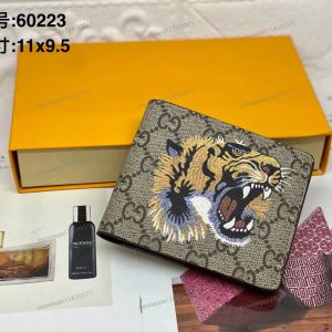 10a Homme de haute qualité portant animal court cuir en cuir noir Tiger Tiger portefeuille Femme Femme portefeuille de portefeuille de sac à main