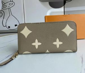 10A Hoge kwaliteit nieuwe ZIPPY Designer Portemonnee Dames Embossing Portefeuilles Houders Empreinte Lederen Kaarthouder Organizer Lange Portemonnee Portemonnee Sleutelzakje Pochette