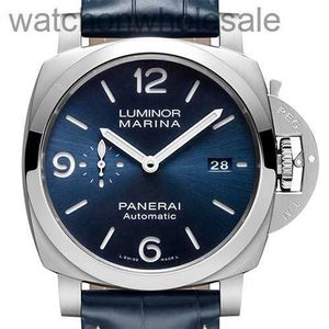 10a Hoogwaardige vrouwen Men Paneraaa Watches Luxury Brand Logo Populair Blue Face Lumino Automatisch mechanisch horloge Heren PAM01313