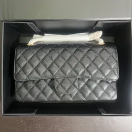 10A Bolso de diseñador de la más alta calidad Bolso con solapa 25 cm Caviar de cuero genuino o bolso de hombro de piel de cordero bolso cruzado de mujer con caja