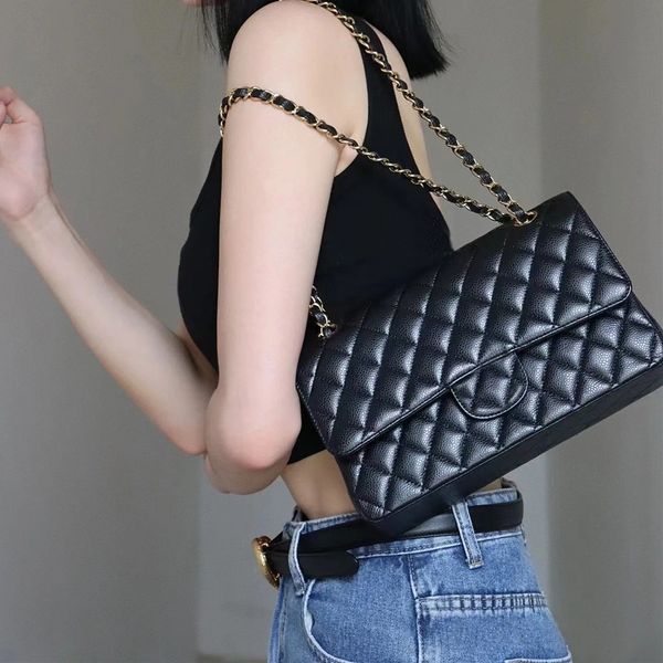 10A plus haute qualité produits de luxe sac à bandoulière sacs de créateurs 25cm femme caviar cuir sacs à bandoulière mode haut de gamme sacs à chaîne dame sac à main avec boîte