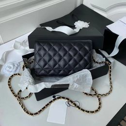 10A Purso de cadena de billetera de la más alta calidad Caviar o piel de oveja hecha de bolsas de diseñador con caja x029