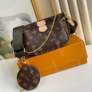 10A L Bolso de nivel superior 3 piezas Mutil Pochette Bolso Lujos Diseñadores Mujeres Lona Bolso pequeño Crossbody Hombro Cadena de oro Bolso Correa Monedero Monedero