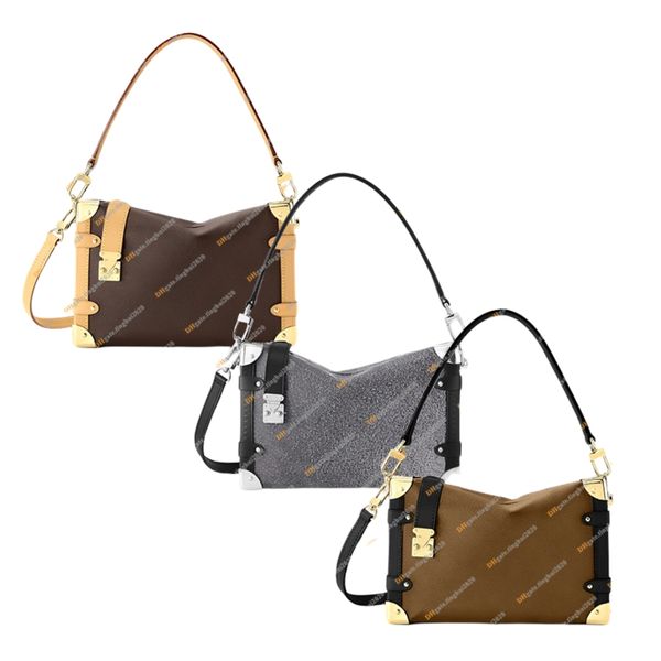 10A Dames Mode Casual Designe De Luxe SIDE TRUNK Sac À Main Fourre-Tout Sacs À Bandoulière Bandoulière Messenger Sac TOP Miroir Qualité