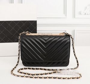 10A luxe tas ontwerper glad leer mode klassiek portemonnee vierkant dames reishandtassen merk metalen bord schouder clutch tassen kettingen handtas crossbody tas