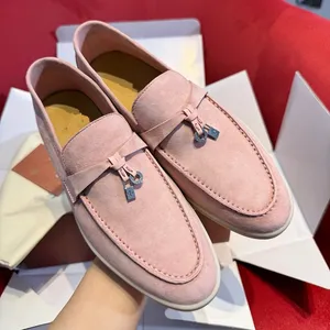 10a luxe merk zachte oplossingen comfortabele loafers slip-on platte franje damesschoenen lederen kasjmier