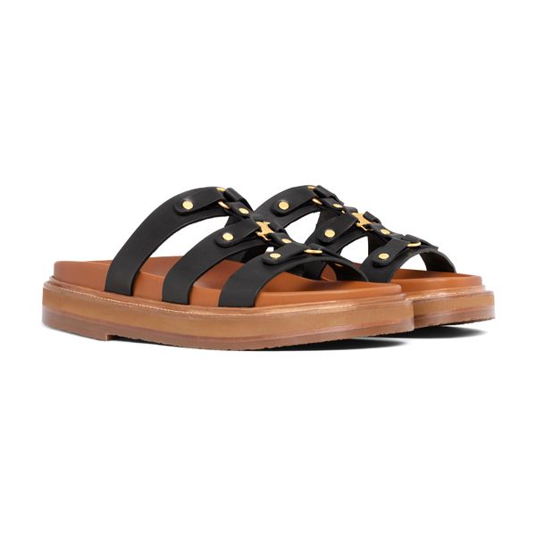 10a Luxury Designer Slippers Sandal Summer Beach Womens Leather Mule Sliders Casual Shoe Gladiator Flat Sandale Black Brown Pool Slipper Boad Gift Box