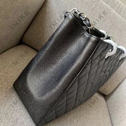 10A luxe GST-tas Hoogwaardig kaviaar rundleer Klassieke gewatteerde geruite schoudertas met metalen ketting Designer damesboodschappentas Vintage onderarmhandtasTote tas