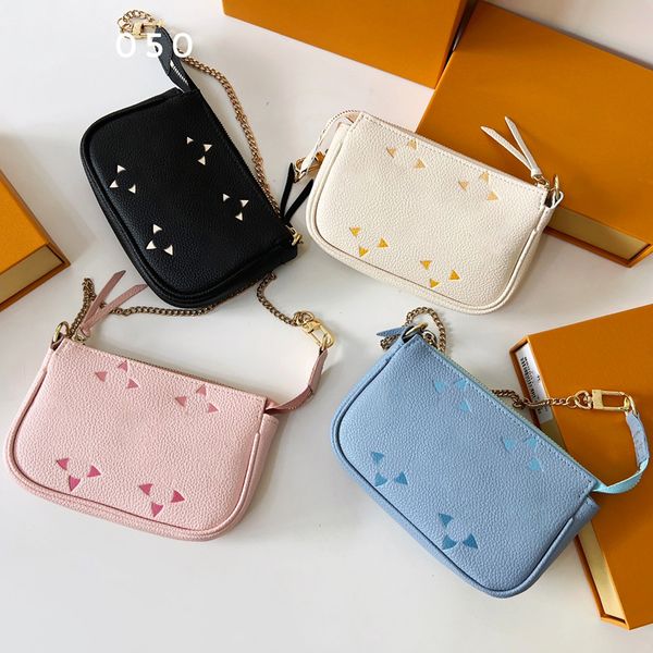 10A Luxury Mini sac à main pour femmes Chaîne Sac à bandoulière en cuir Sac à bandoulière Sac de pièce Sac de carte de porte Key Challe Wallet portable Sac Mini Chain Sac