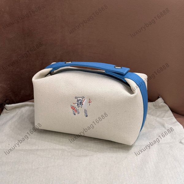 10a Bolsa de maquillaje bolso de cosméticos de moda de diseñador Bolso de diseñador bolso de mano bolso de mano bolso de tocador Lona Caballo bordado Cremallera 21 cm 25 cm Bolso de nailon bolso clásico superior