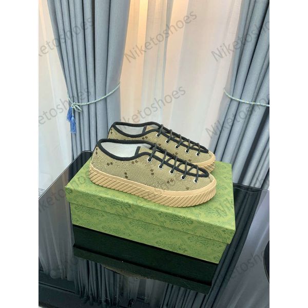 10A Hommes Maxi Low Top Casual Chaussures Camel Ebony Toile Baskets G motif imprimé allover Classic Mens Shoe Italie Luxurys Designers Embo
