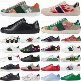 10A Uomo Donna Casual Designer di lusso Scarpe Sneakers in pelle Ace Bee Shoe Snake Heart Fragola onda bocca Tiger Web stampa Scarpe da ginnastica alla moda Verde Rosso Strisce Embro n0