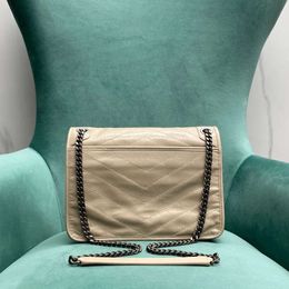 10A Mirror Quality Designer Niki Bag Woman Meenger Handbag Real Leather Courrier sac à dos Crobe 28cm Capacité beige Sier Hardware devrait