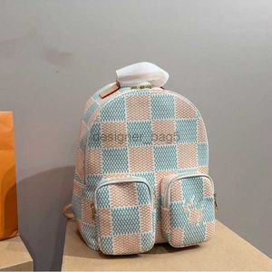 10A+ Mirror Quality Designer Bag Nieuw gekleurde watergolfpatroon Backpack met dambord gekleurde boektas Travel en recreatie rugzak voor mannen en vrouwen
