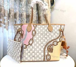 10a Mirror Quality Designer Bag Tas Tas Lederen Handtassen L Designer Women Luxe klassieke bloem gecontroleerde schouder buiten boodschappentassen 2 stks set