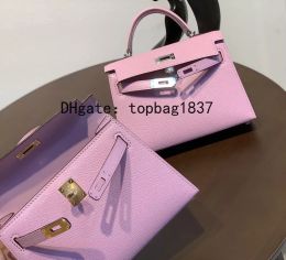 Borsa da donna di design di qualità specchio 10A borse da donna mini borsa a tracolla da 19 cm qualità di lusso linea di cera cuciture borsa di marca in pelle chevres borsa nera rosa quale scatola