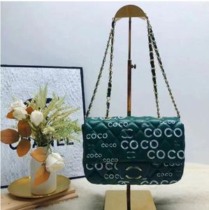 10A Miroir Qualité Designer Classique Double Flap Sacs Moyen Femmes Sac À Main En Cuir Véritable Caviar Agneau Vert Matelassé Sac À Main Bandoulière Chaîne D'épaule