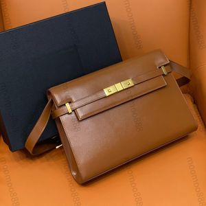 12A geheel nieuwe spiegelkwaliteit ontwerper grote Manhattan schoudertas dames echt lederen envelop portemonnee stokbrood handtassen zwarte portemonnee crossbody schouderriem doos tas