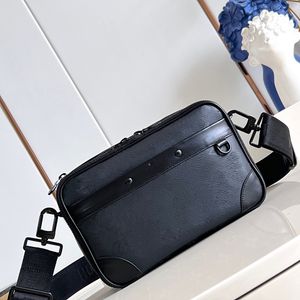 Sac de messager de concepteur de qualité miroir 10a hommes alpha sac à main Black Rossed Purse 24cm Sacs Sacs Sac à bandoulière crossbody avec boîte