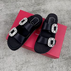 10a spiegel kwaliteit Designer sandalen mode Slippers zomer strand dia's reizen Flash boor Slipper plat Slide vrouw lederen sandaal binnen buitenshuis rubberen schoen